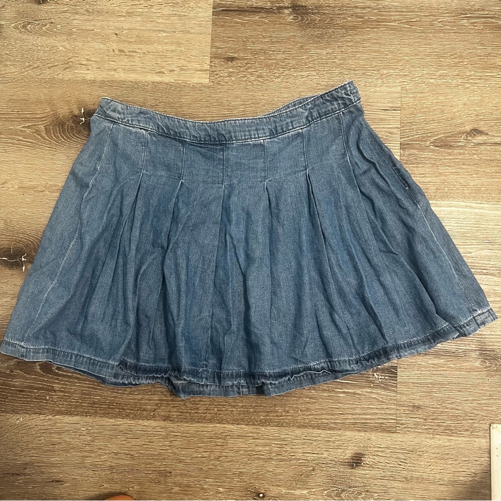 American eagle denim pleated skirt 14